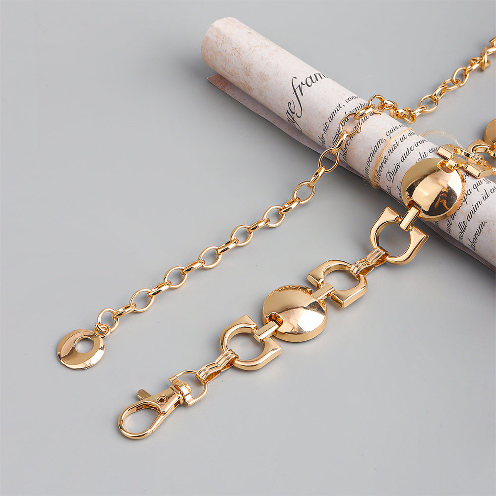 Creative Exaggeration Waist Chain Accessories Gold Silver Hip Hop Punk Metal Chain Ladies Geometric Personality Retro Body Chain