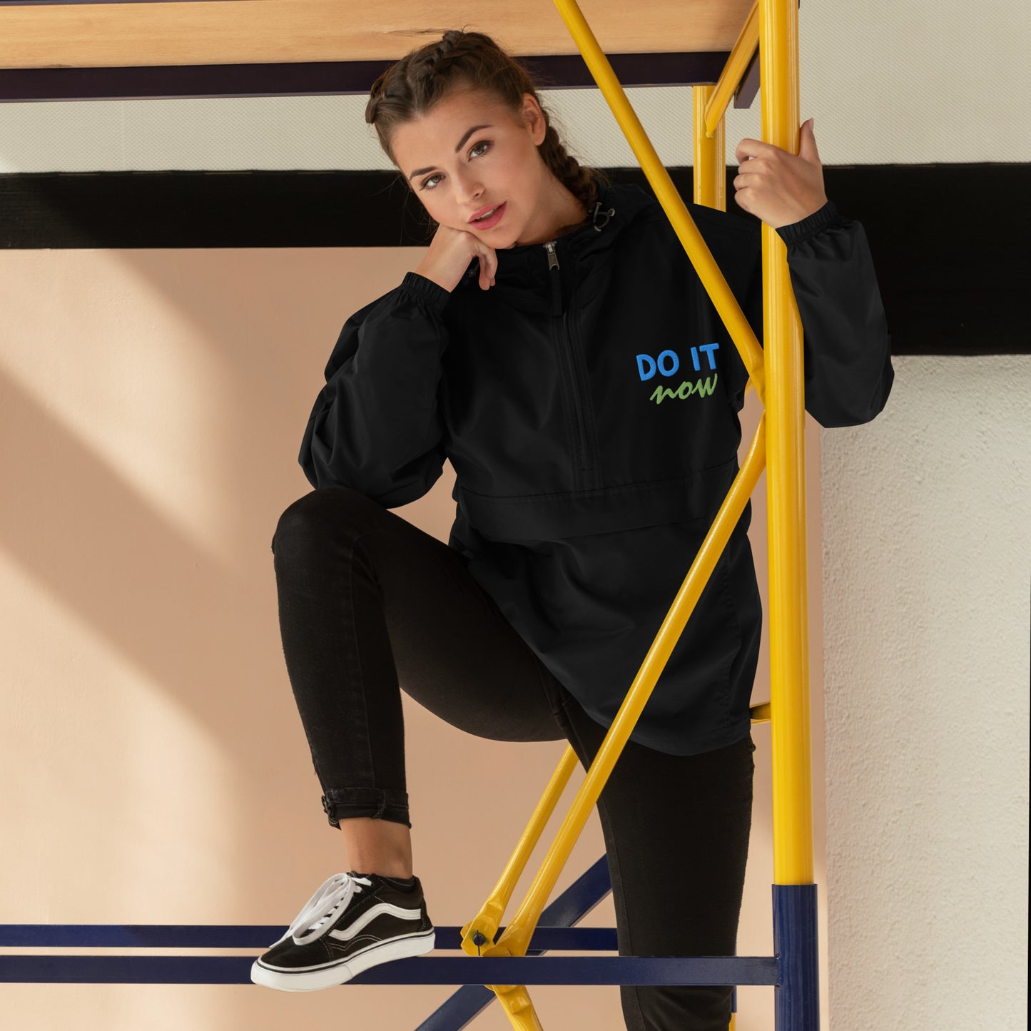 Embroidered Champion Packable Jacket 'Do It Now'