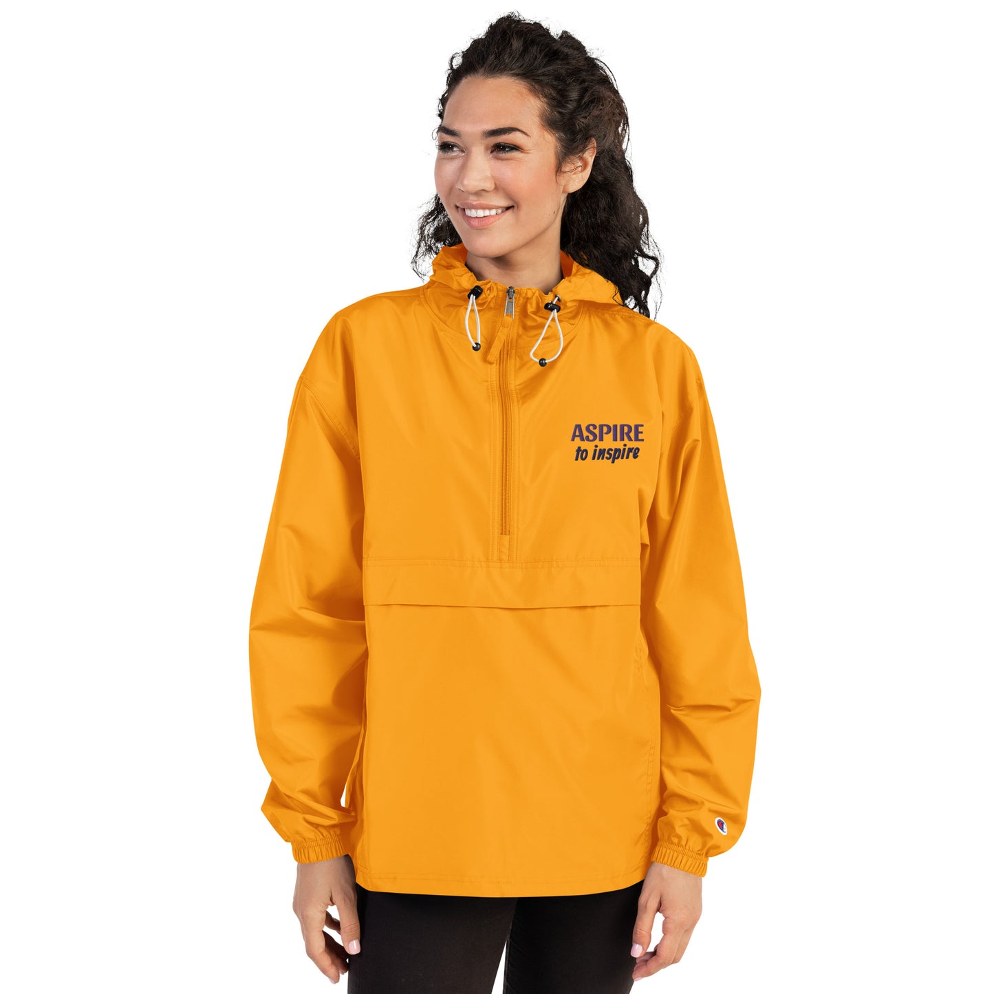 Embroidered Champion Packable Jacket "Aspire To Inspire"