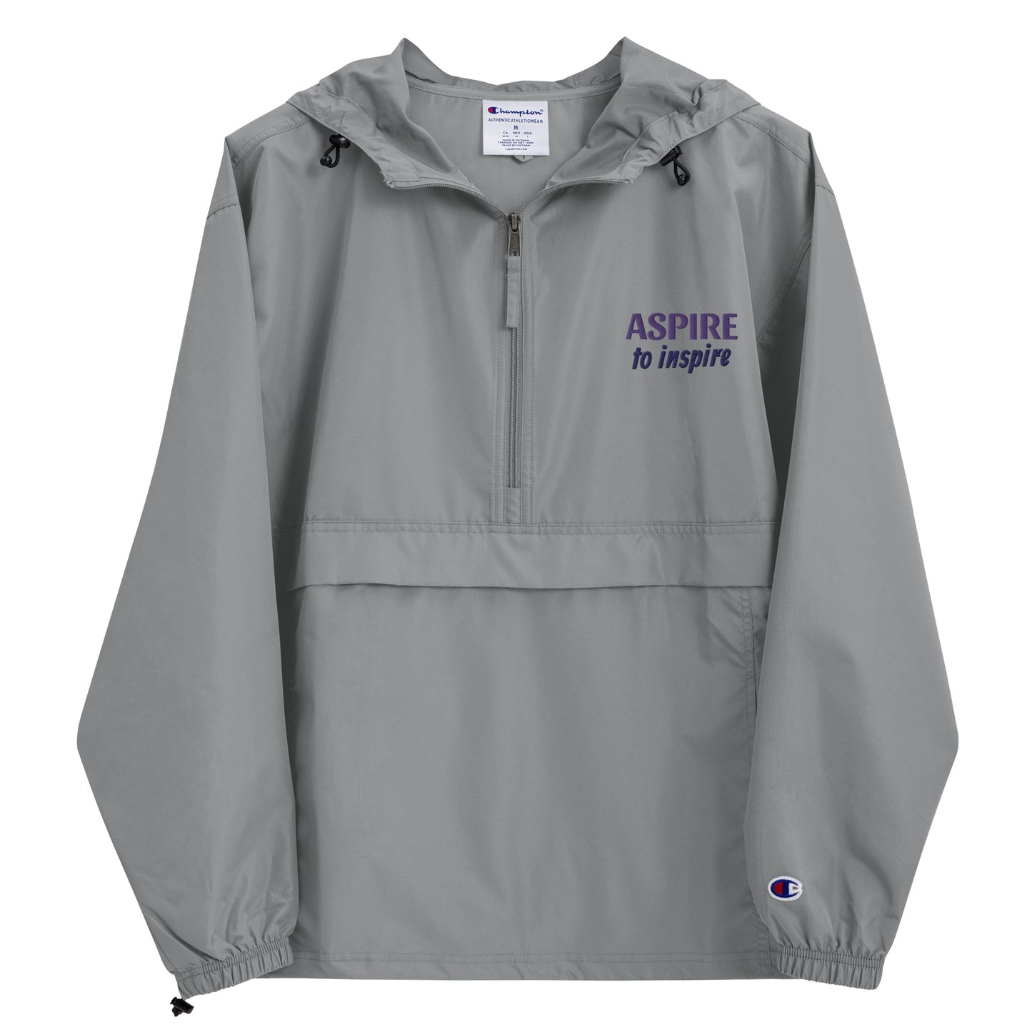 Embroidered Champion Packable Jacket "Aspire To Inspire"