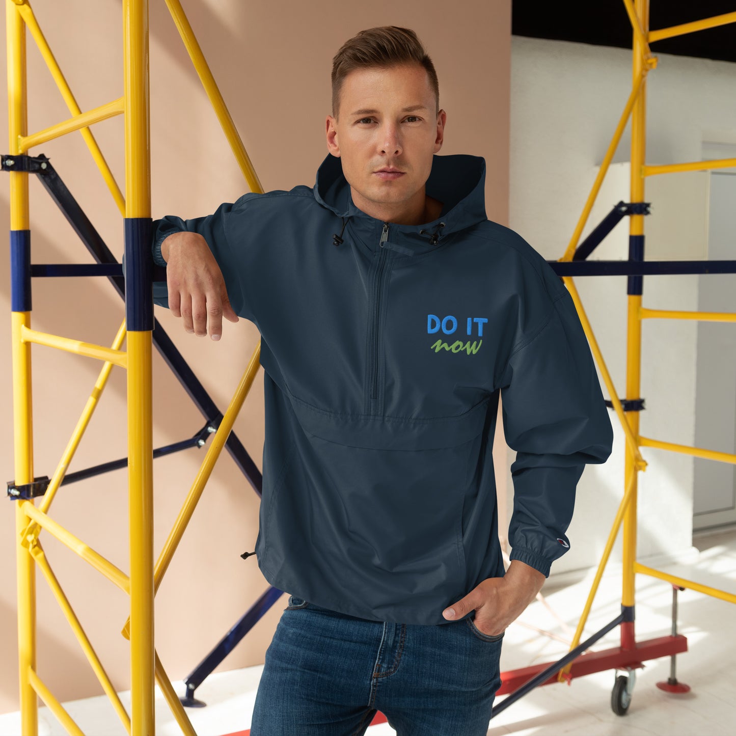 Embroidered Champion Packable Jacket 'Do It Now'