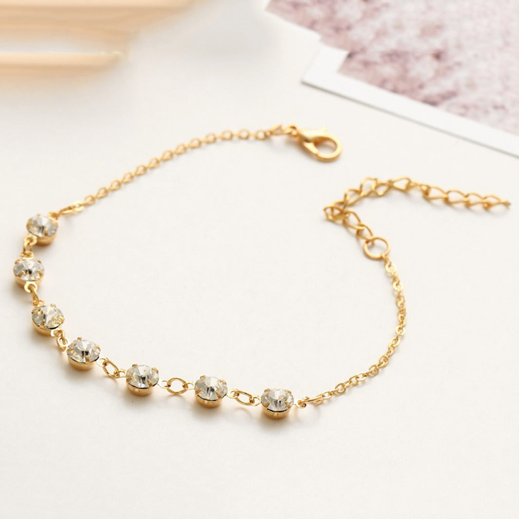 Fashion Alloy Diamond Simple Crystal Anklet