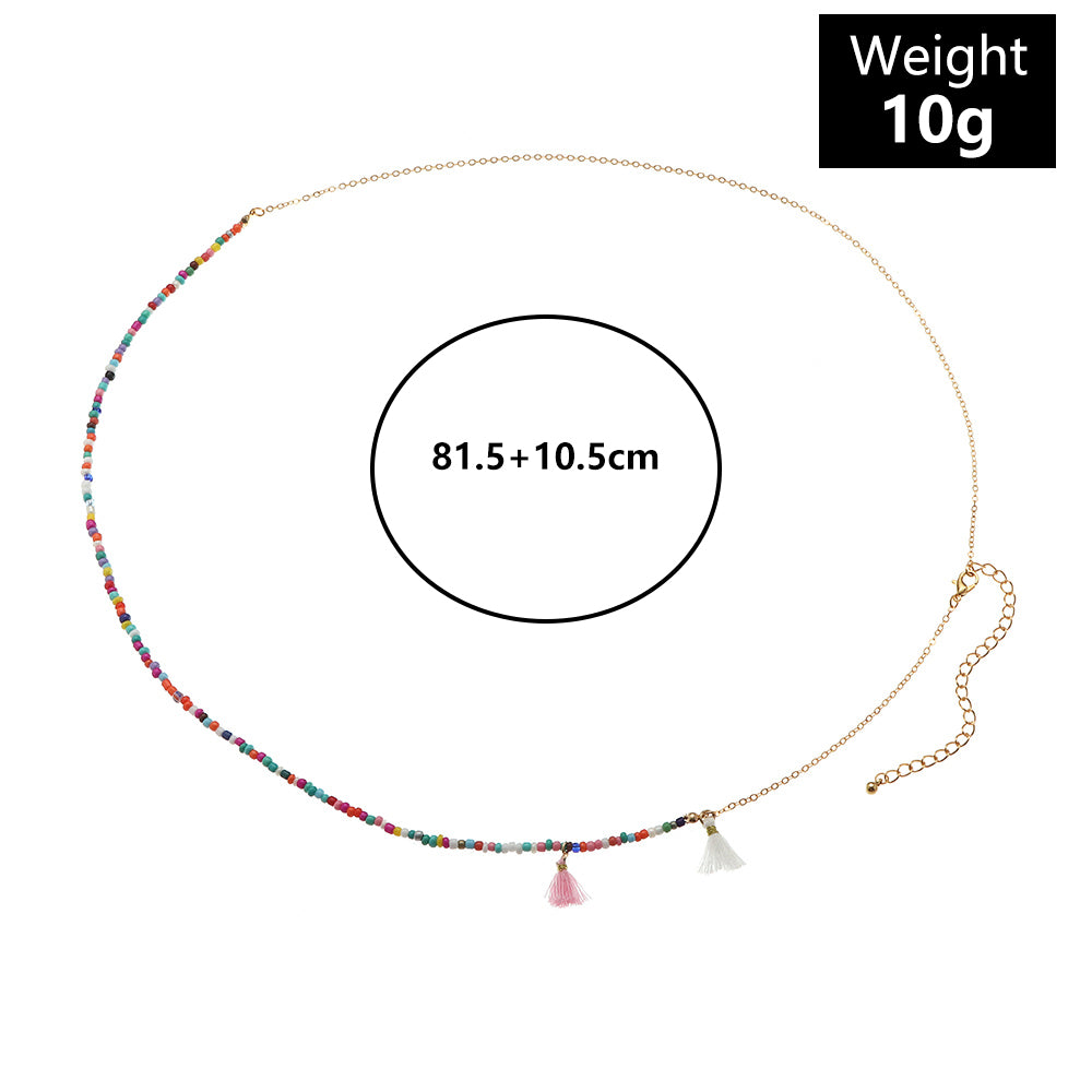 New Fashion Soft Terracotta Rice Bead Body Chain