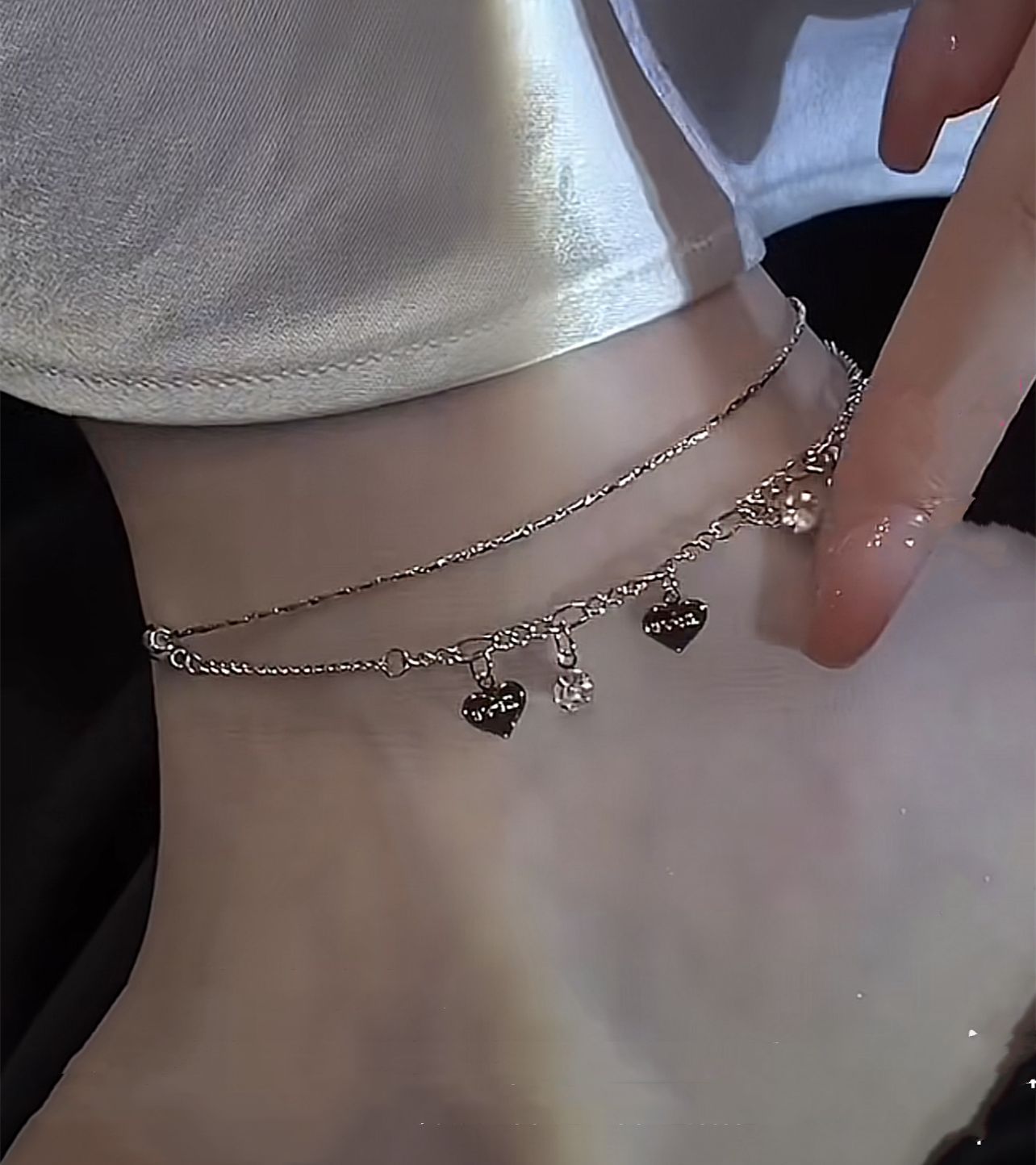 Love Double Layer Anklet Versatile Adjustable