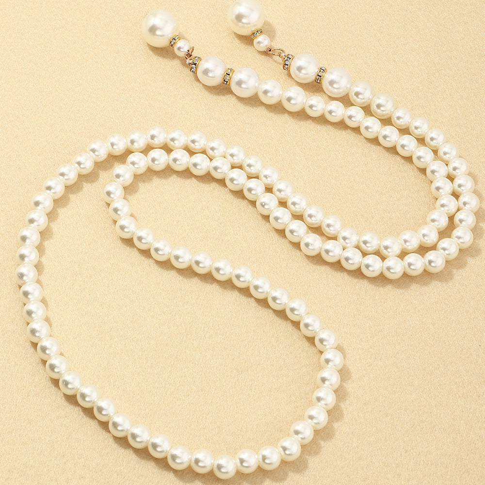 Fashion Pearl Thin Waist Chain Ladies Dress All-match Belt Long Skirt Decoration Elastic