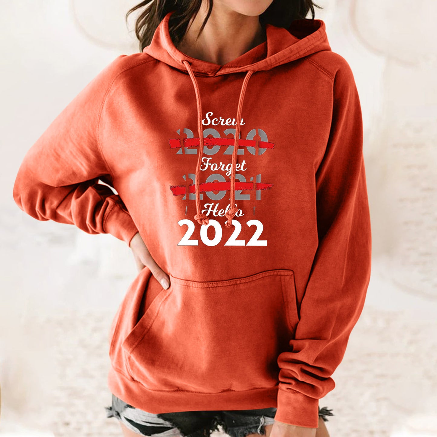 Ladies Women's Pullover Drawstring Sweatshirt