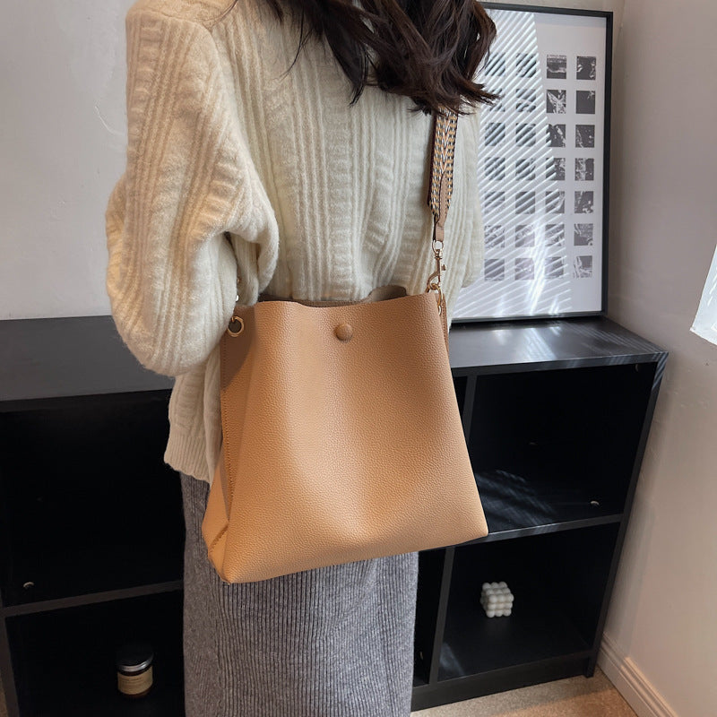 Women's Fashion Literary Vintage Bucket Shoulder Bag