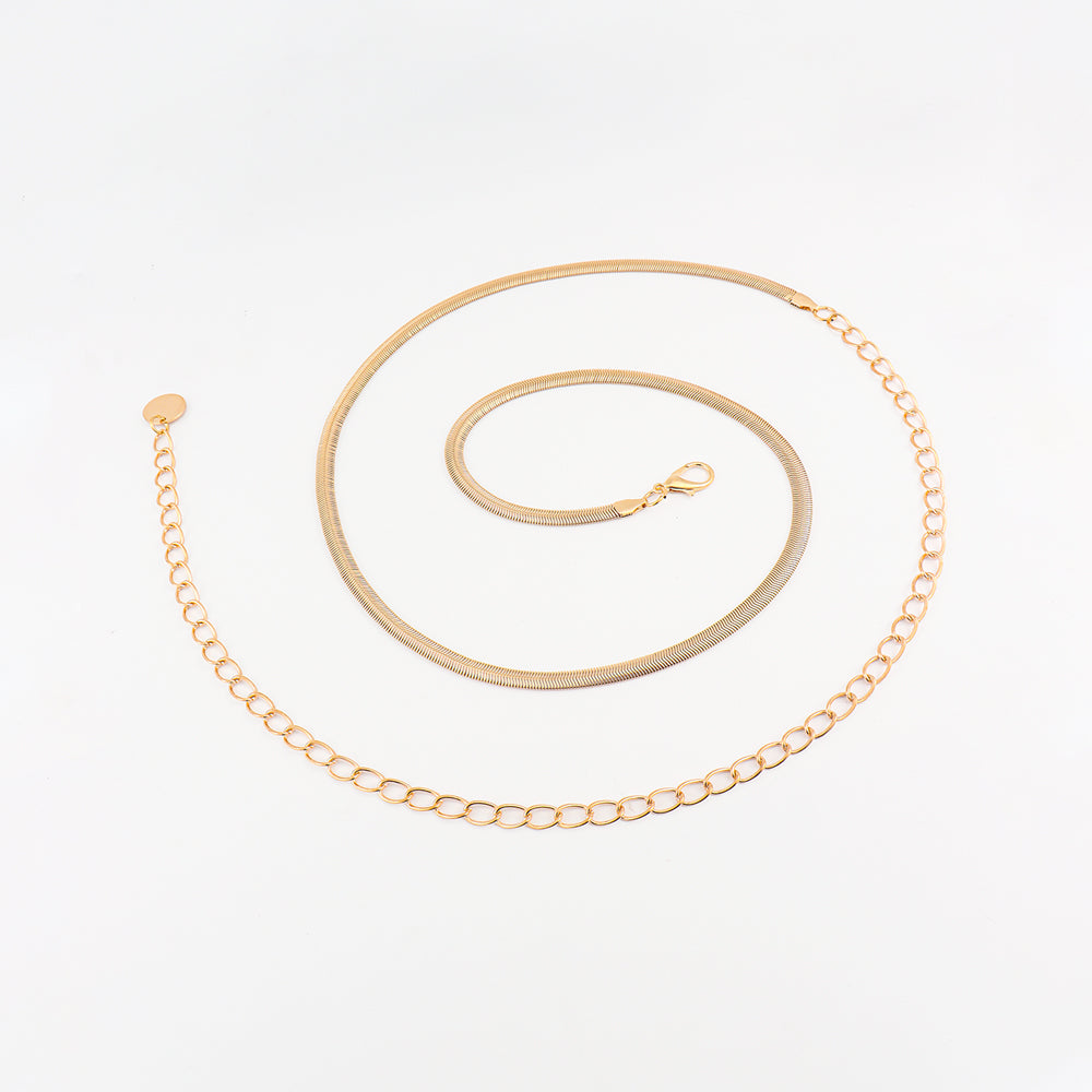 Personalized Metal Waist Chain Female Pearl Pendant Wavy Tassel Summer Body Chain Beach Party Fashion Versatile