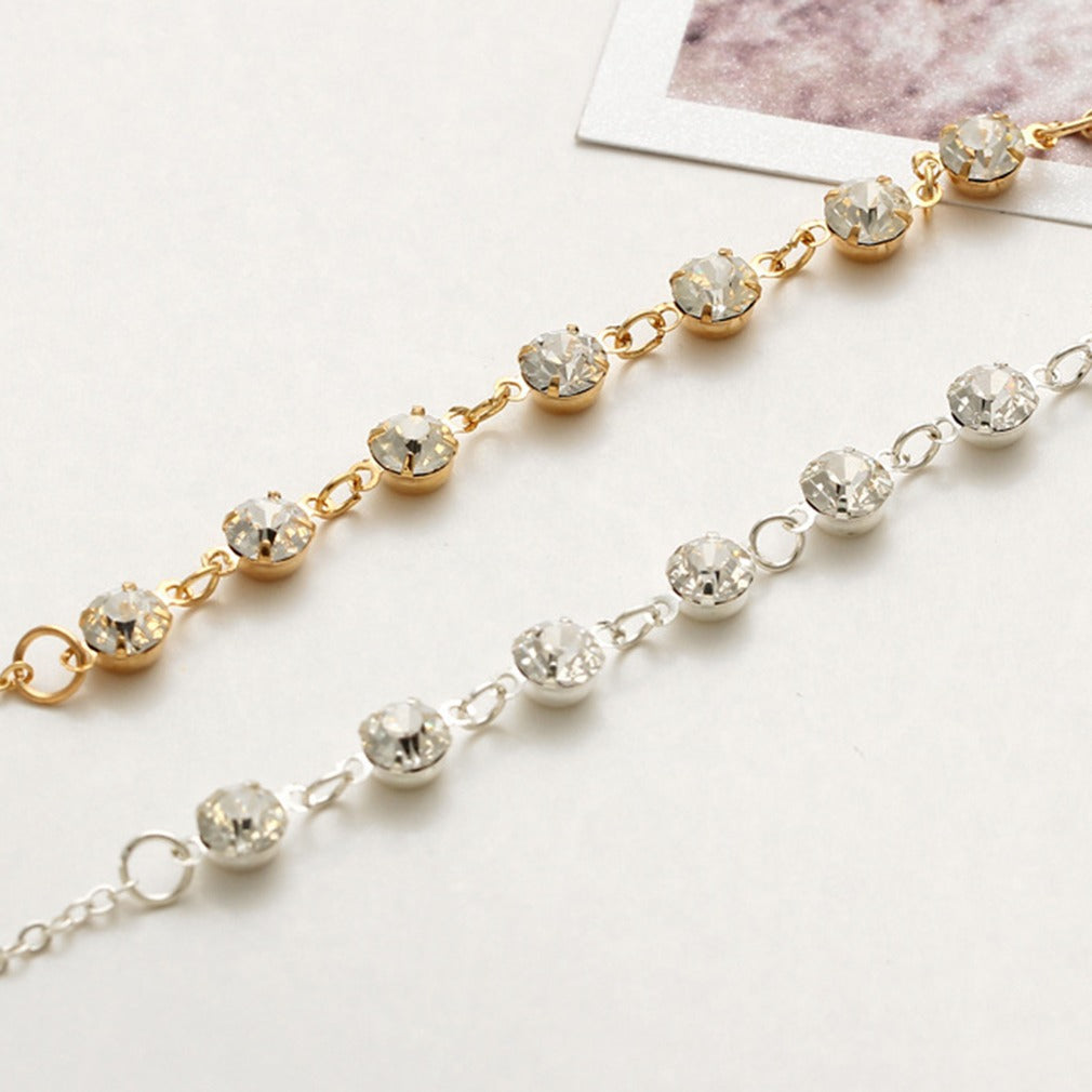 Fashion Alloy Diamond Simple Crystal Anklet