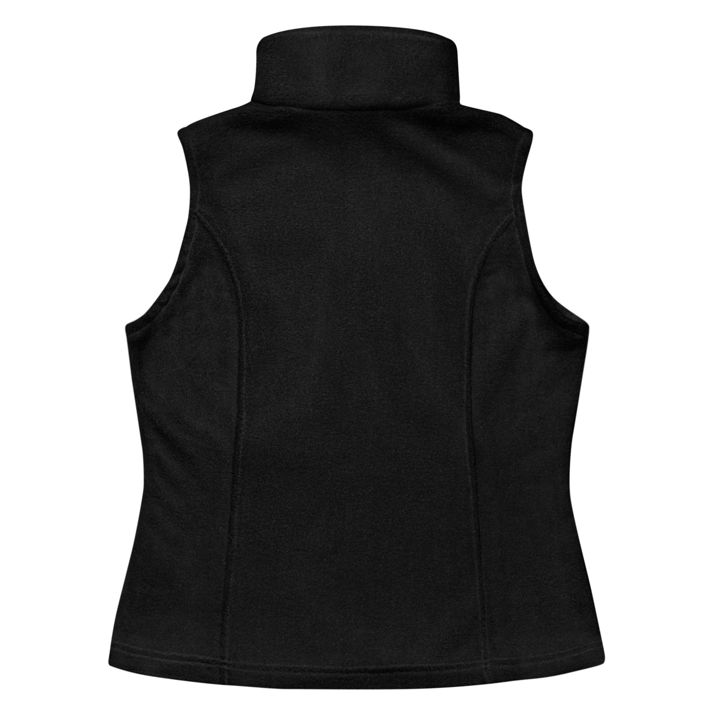 Women’s Columbia fleece vest orange thread embroidery "Keep Smiling"