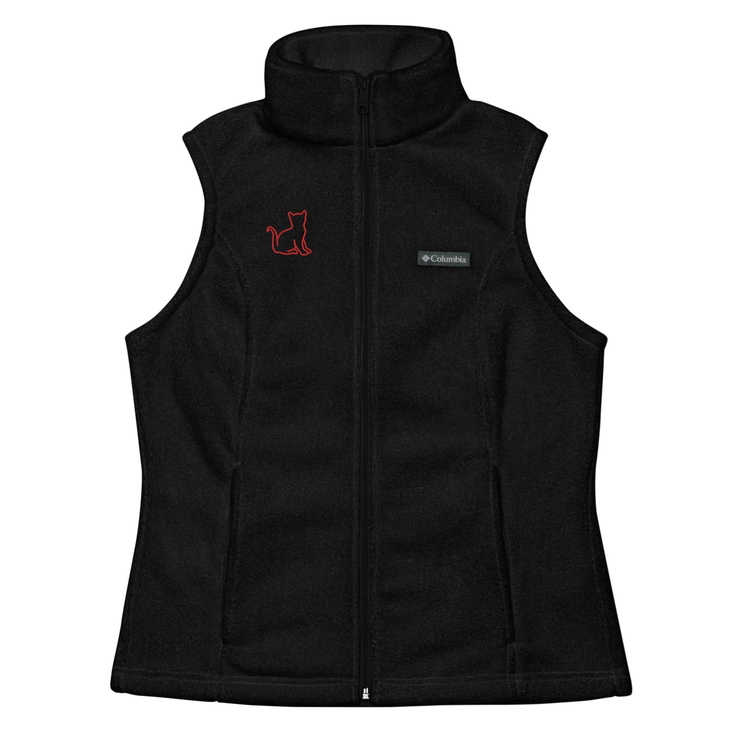 Women’s Columbia fleece vest red cat embroidery on right chest