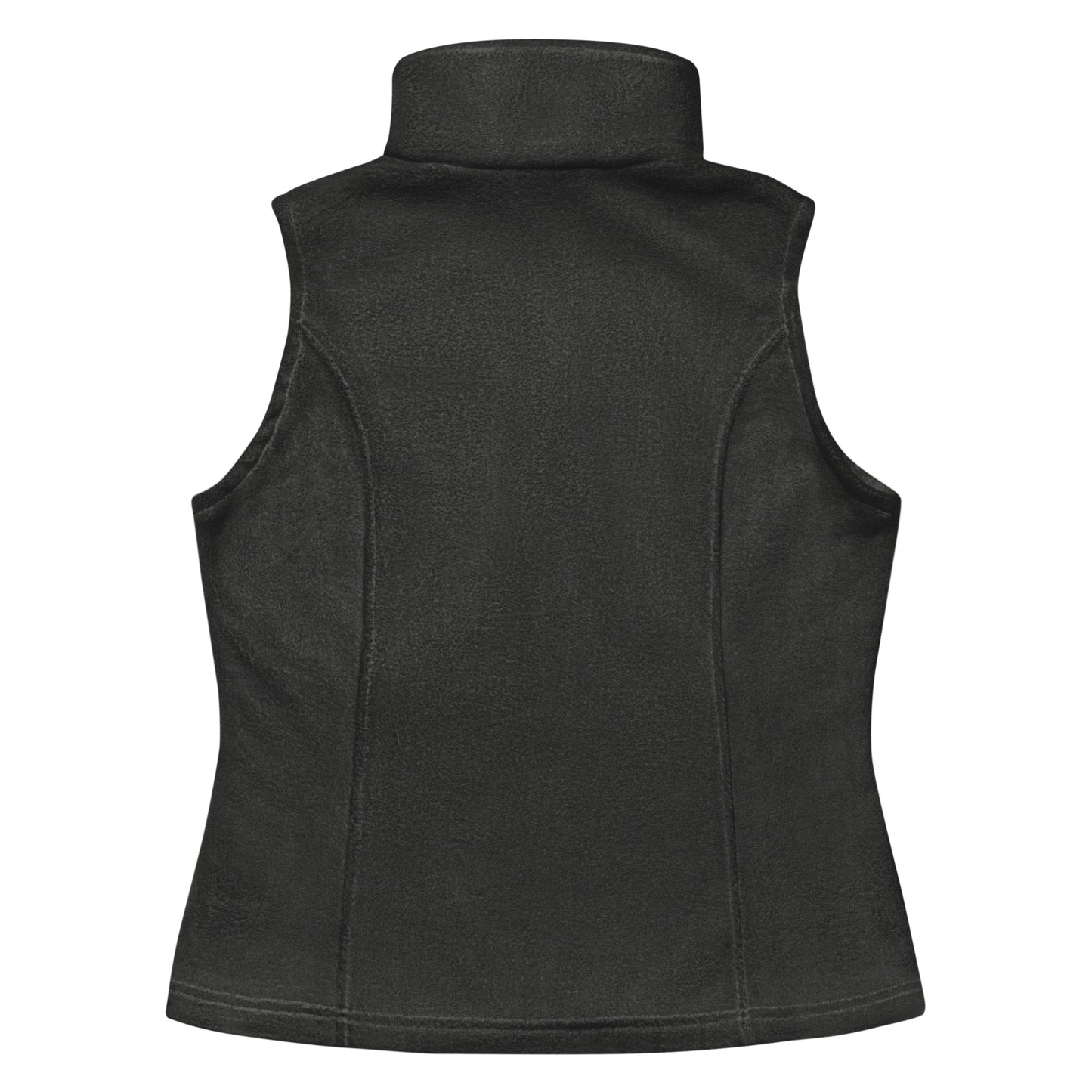 Women’s Columbia fleece vest orange thread embroidery "Keep Smiling"