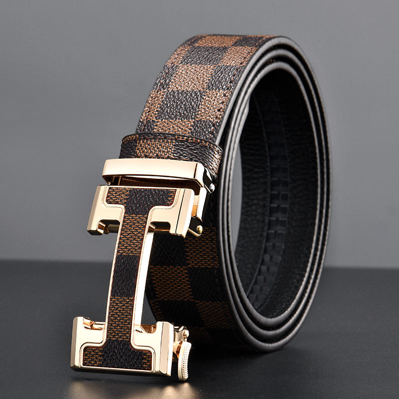 Light Luxury Youth Men's Plaid Belt