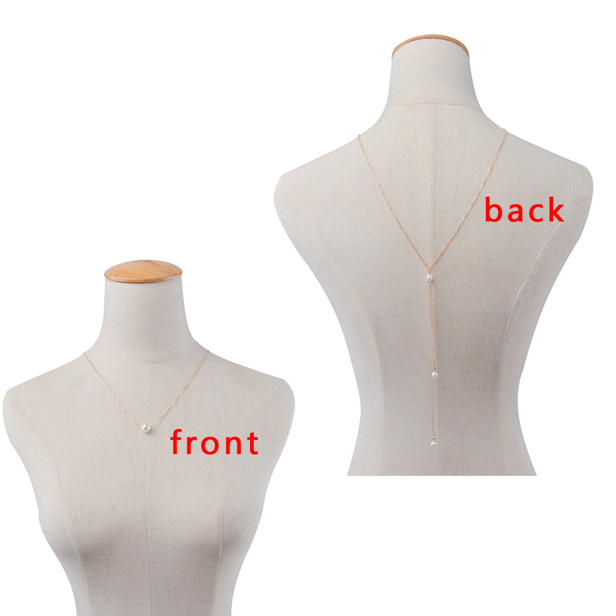 Fashion Elegant Pearl Back Body Chain