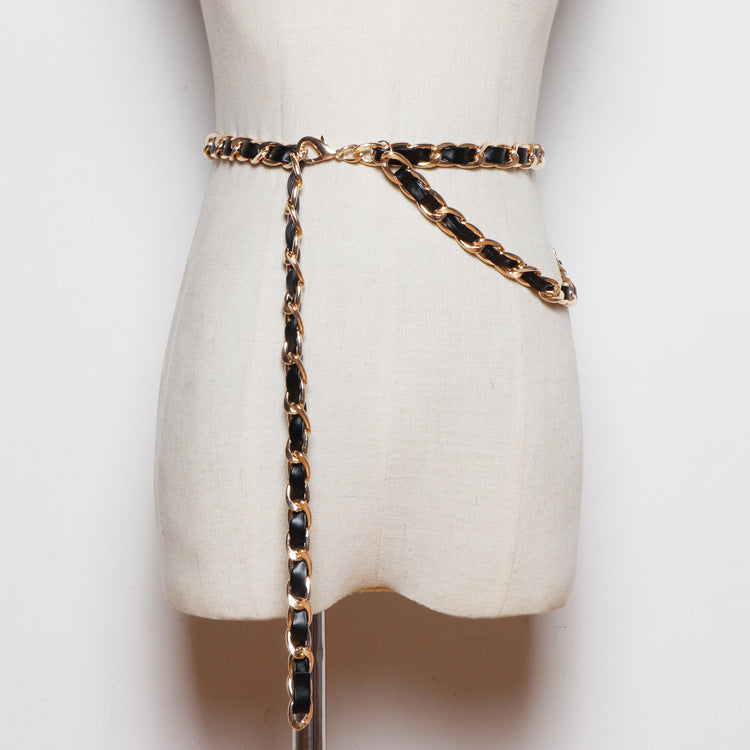 Woven Waist Chain Women's Fine Decorative Dress Simple And Versatile Korean Fashion Sweater Suit Waist Belt With Skirt
