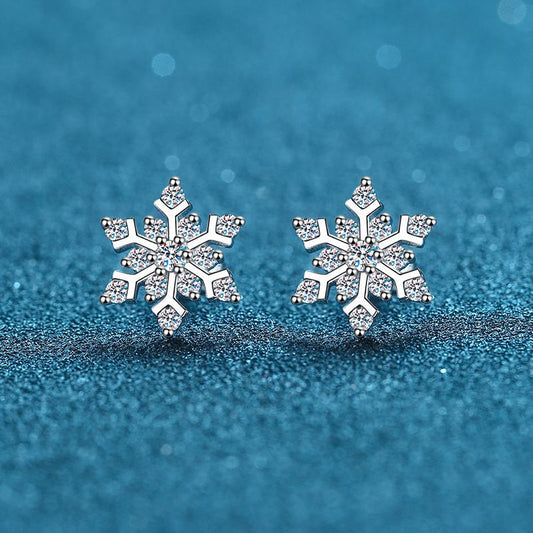 Women's Sterling Silver Snowflake Premium Earrings