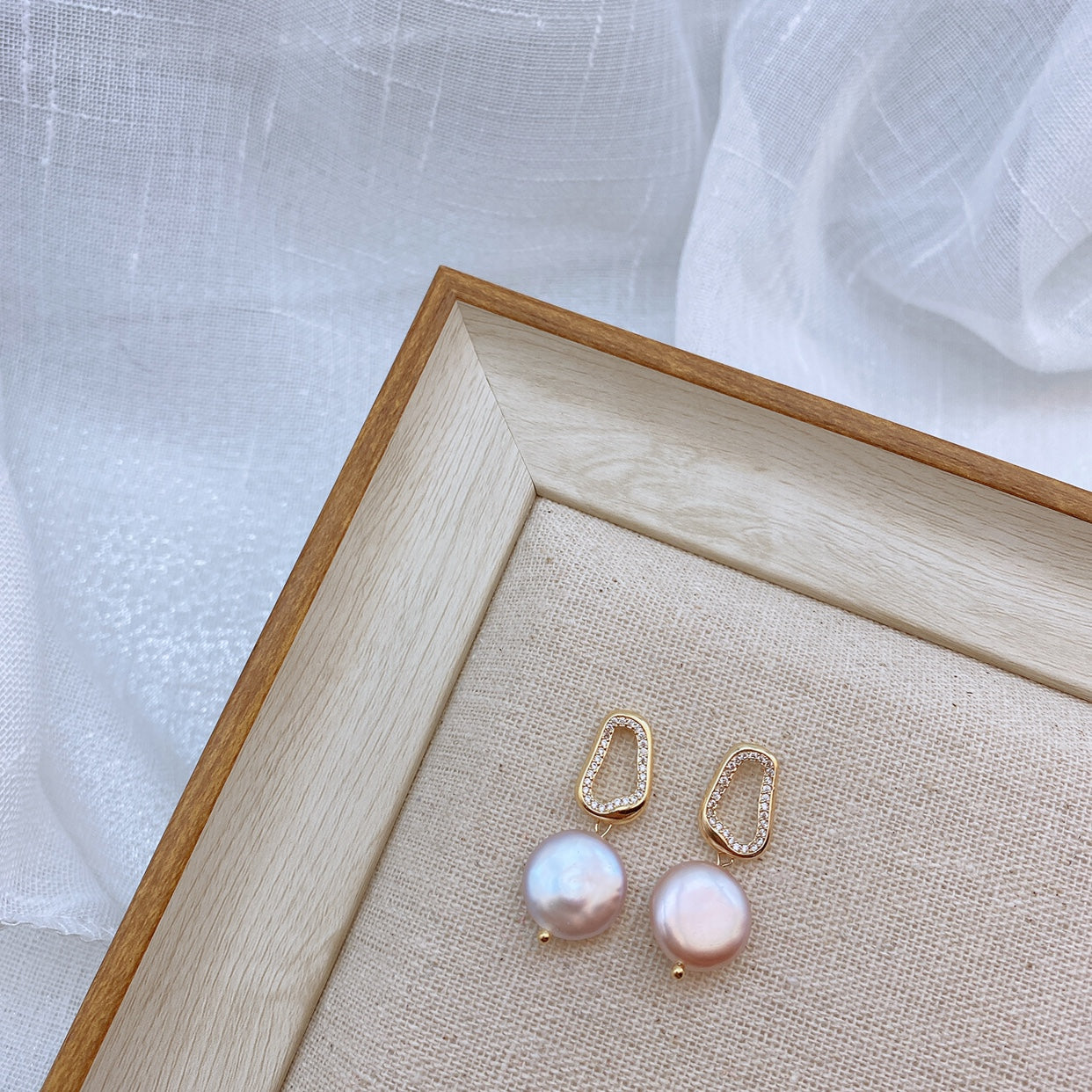 DIY Original Design Baroque Pearl 925 Silver Stud Earrings