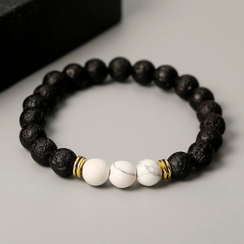 New Fashion Simple Multicolor Volcanic Stone Handmade Beaded Bracelet