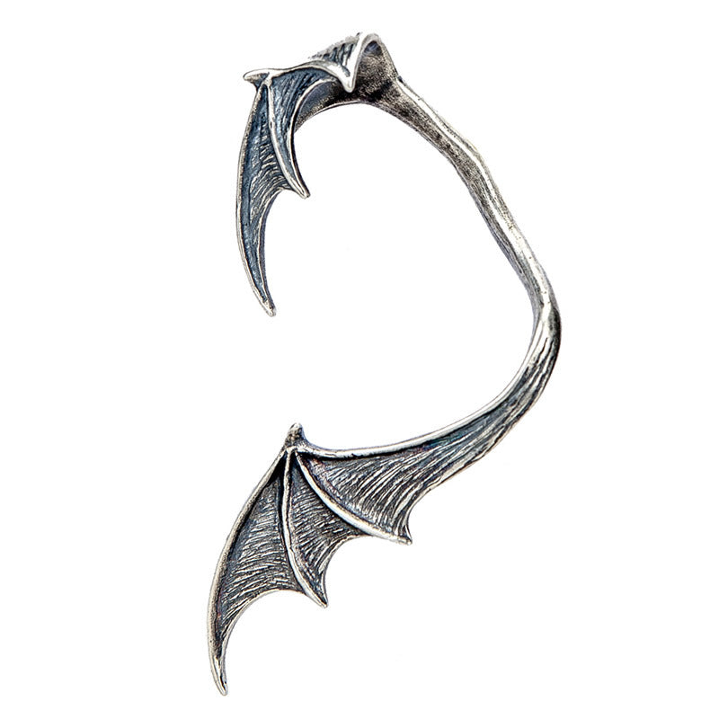 Gothic Creative Silver Earrings Bat Wing Shape