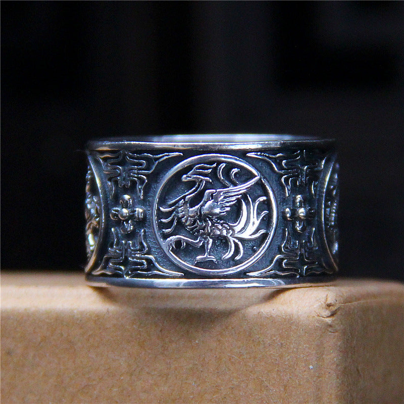 Pure Pure Silver Jewelry Thai Silver Chinese Ancient Style Blue Dragon White Tiger