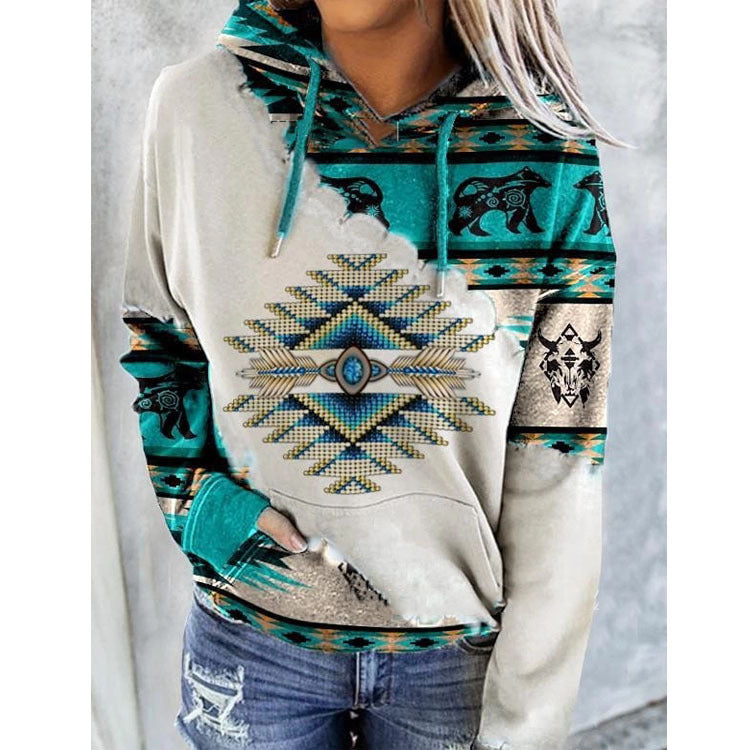 Fashion Women's Ethnic Style Printed Sweater