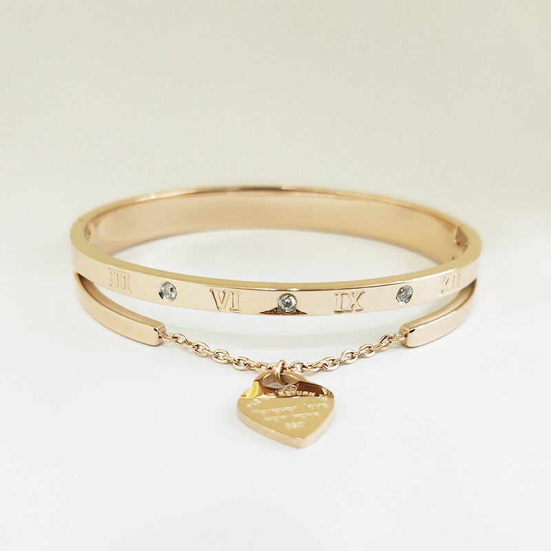 Women's Lettering Gold Titanium Steel Bracelet