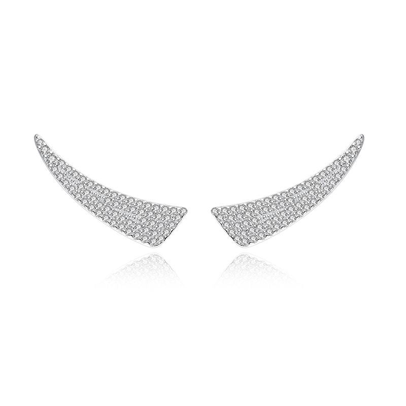 S925 Silver Angel Wings Full Diamond Earrings