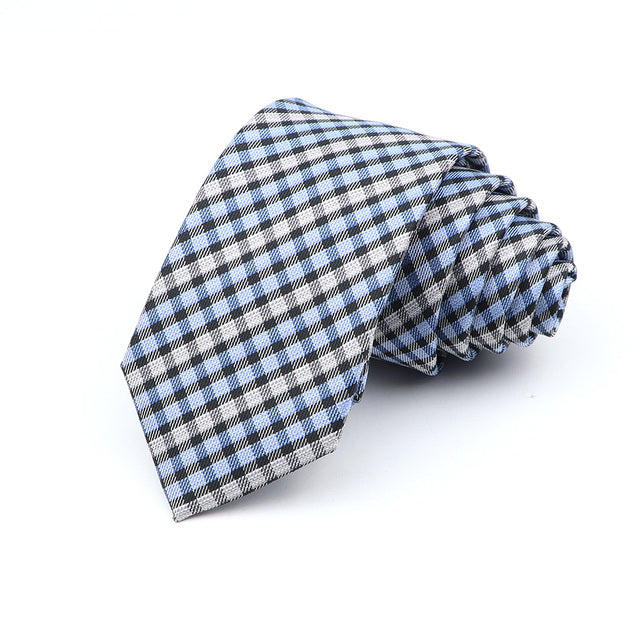 6cm Casual Ties For Men Skinny Tie Fashion Polyester Plaid