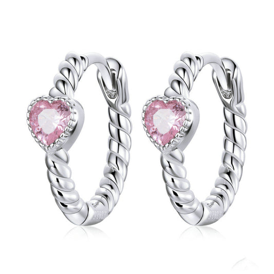 Pure Love Ear Buckle S925 Platinum-plated Earrings