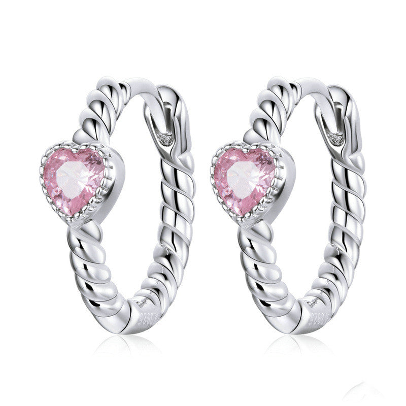 Pure Love Ear Buckle S925 Platinum-plated Earrings