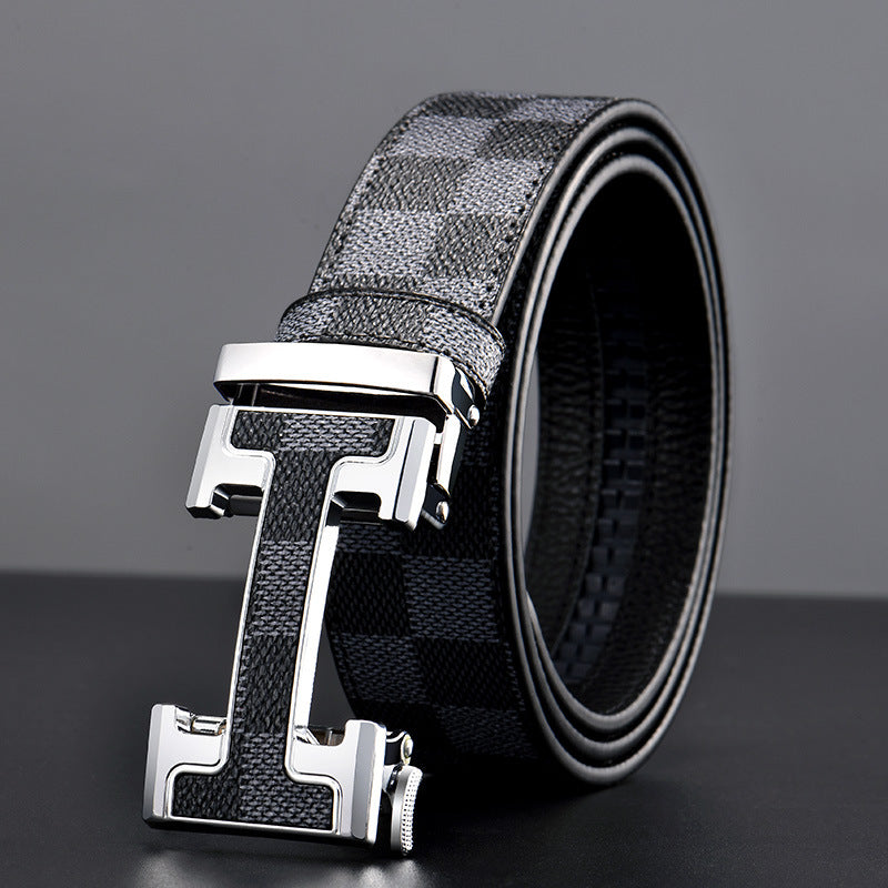 Light Luxury Youth Men's Plaid Belt