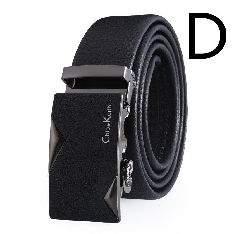 Men's New Leather Belt With Automatic Buckle