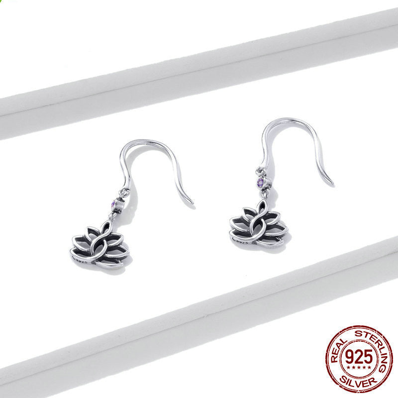 Simple Temperament All-match S925 Anemone Earrings