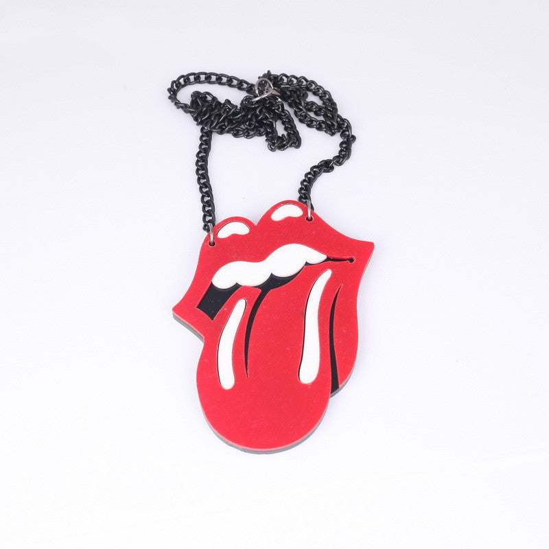 Red Tongue Out Mouth Earrings Studs