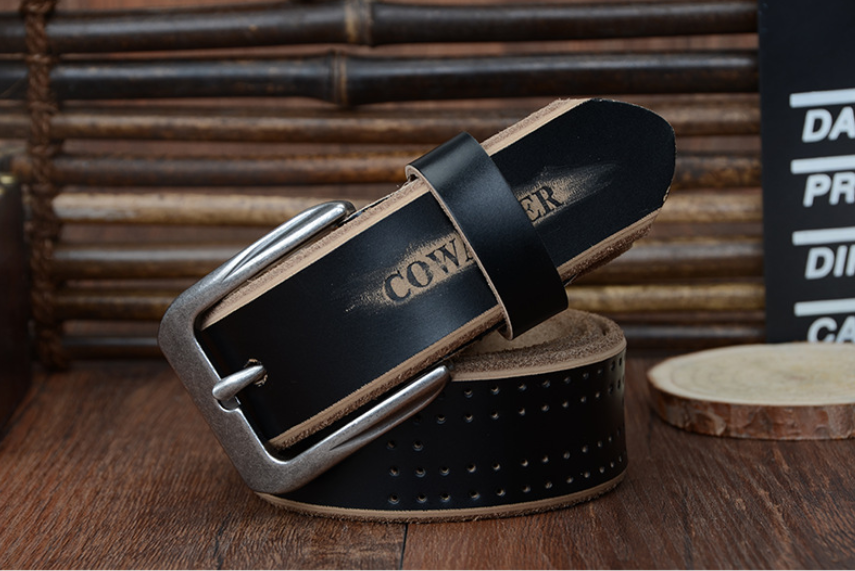 Men's leather belt