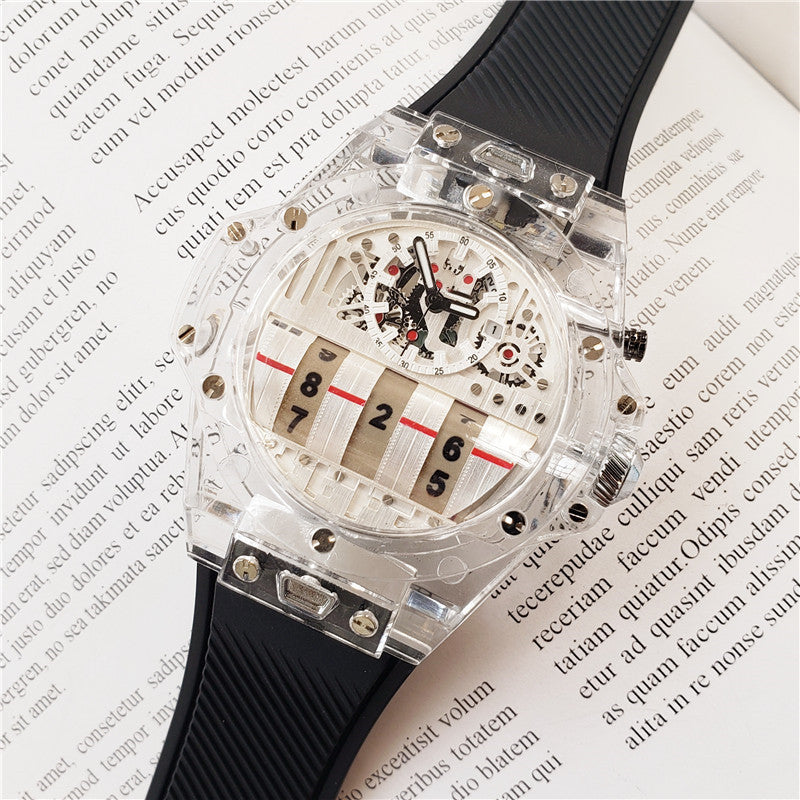 Transparent shell quartz watch