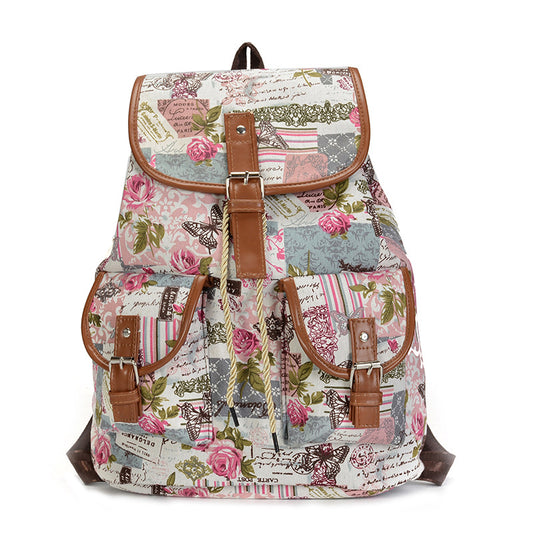 Vintage butterfly canvas outdoor backpack