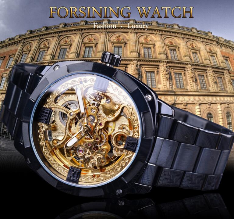 Golden Waterproof Mechanical Watch Men's Fashion Casual Automatic Mechanical Watch