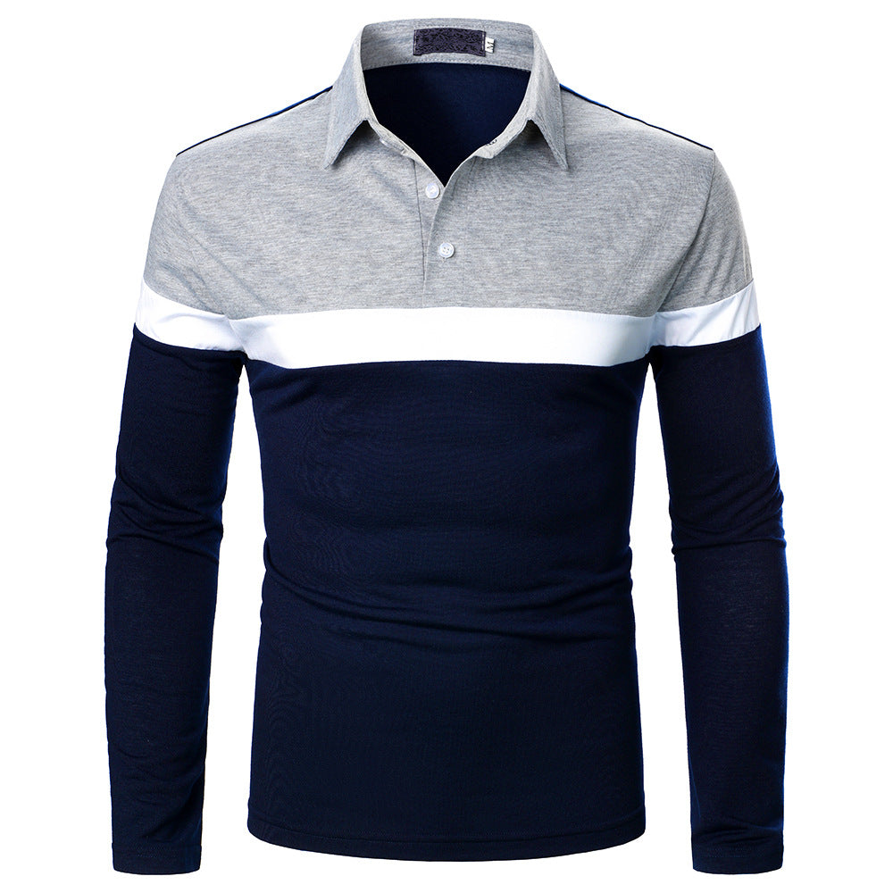 hree-color stitching fashion men's long sleeve