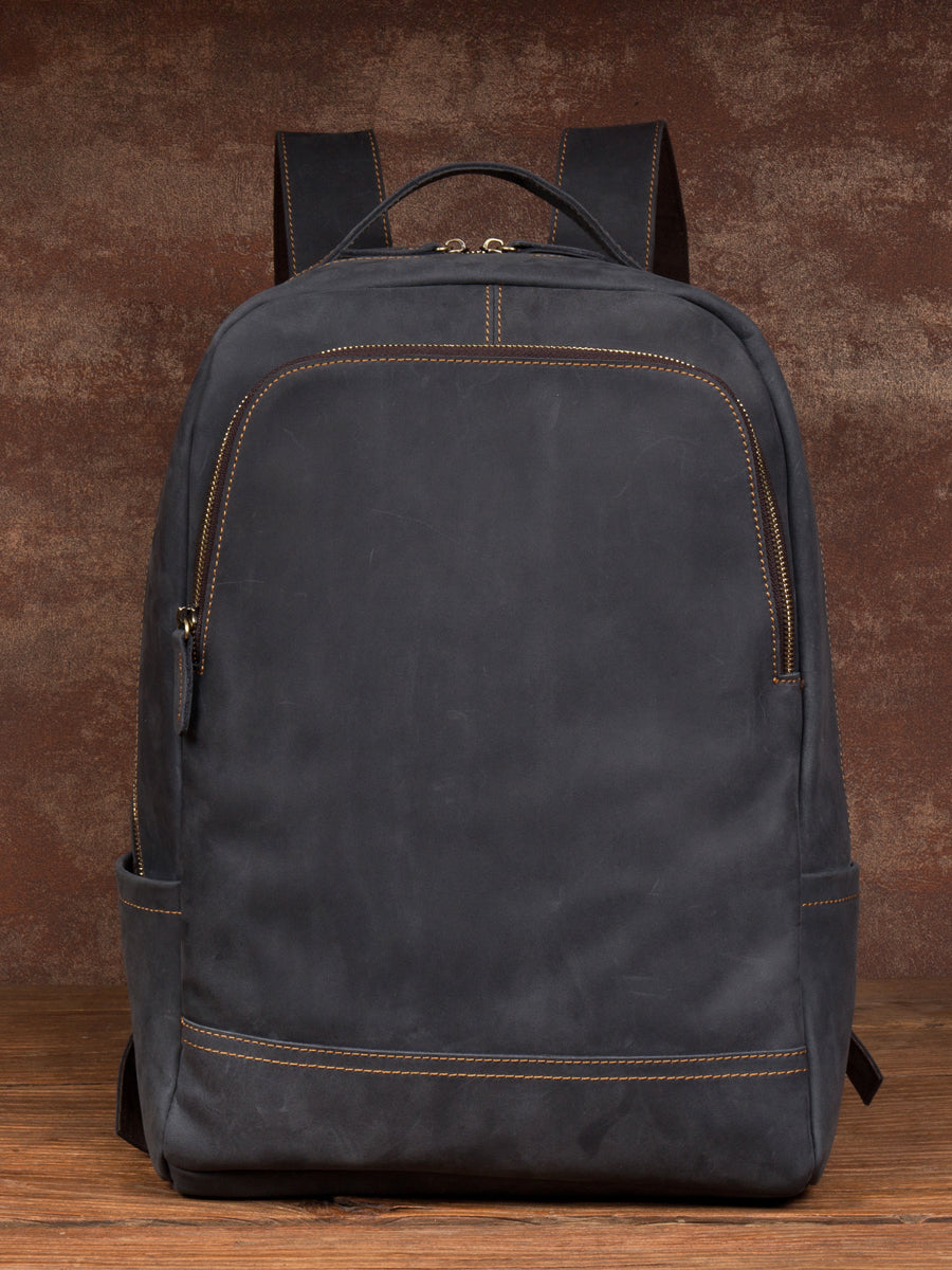 Leather men's backpack leather travel backpack