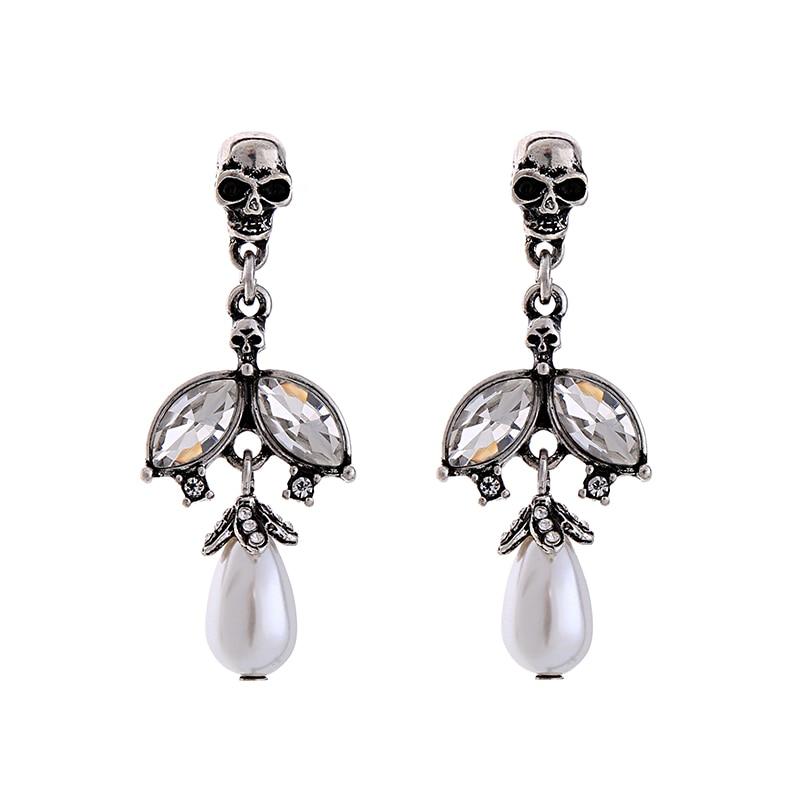 Retro Gothic Pearl Stud Earrings Female Personality European and American Fashion Influx Earrings