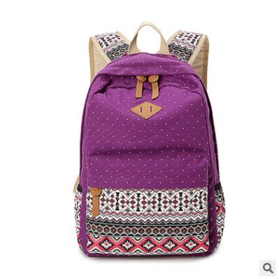 Canvas Print Ms. Backpack Travel Casual Backpack Female Laptop Bag Student Bag