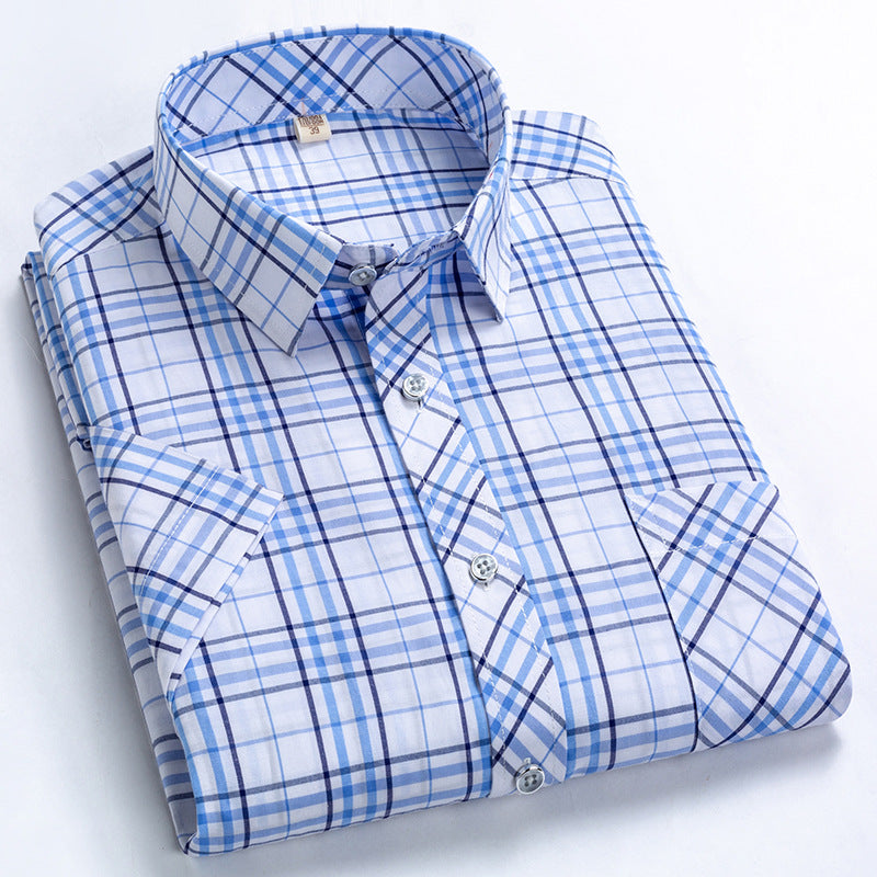 Lapel casual men's short sleeve shirt