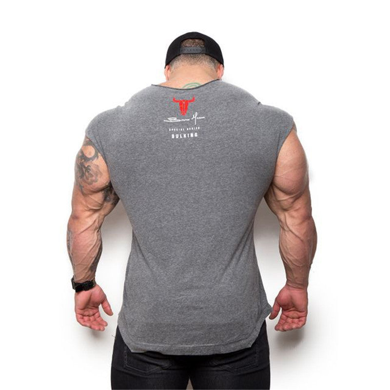 Cotton Round Neck Fitness Sports T-Shirt Men's Outdoor Training Short Sleeves