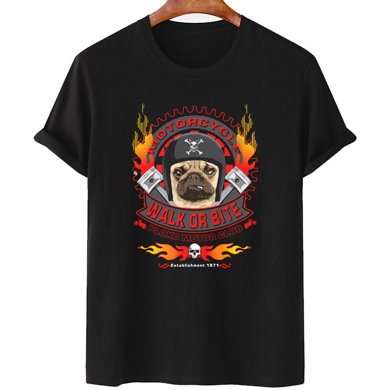 Moto pug cross-border T-shirt