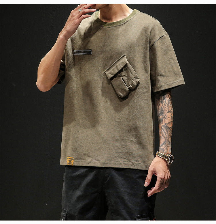 Solid color short sleeve T-shirt