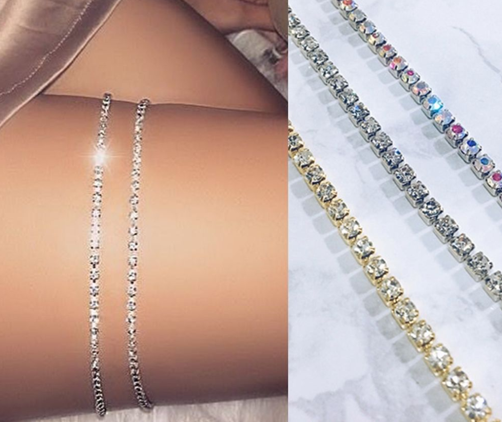 Girl thigh leg chain body bikini beach strap body chain jewelry