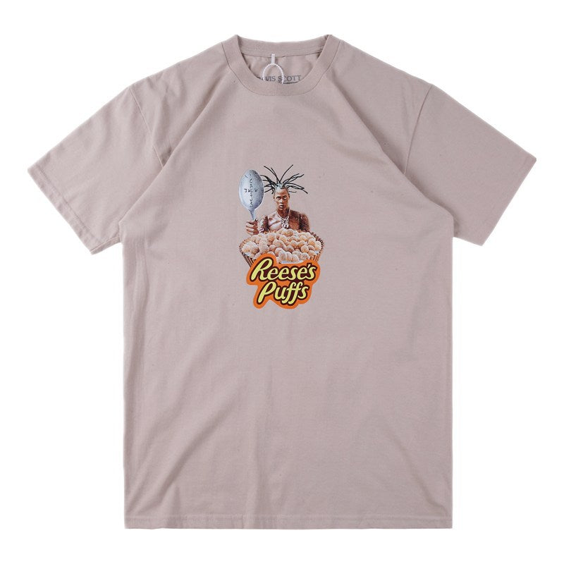 Cereal portrait print short-sleeved T-shirt