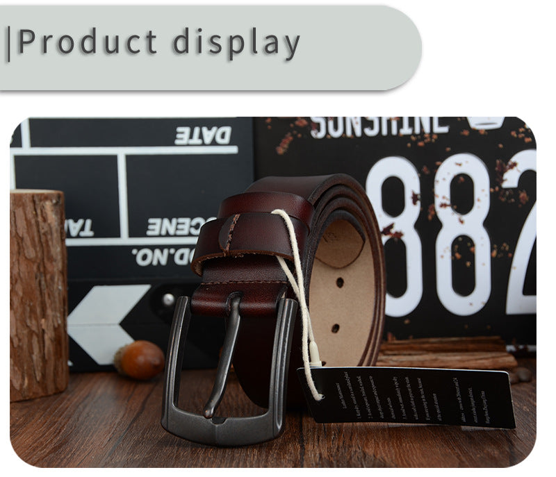 Dynamic buckle leather belt belt