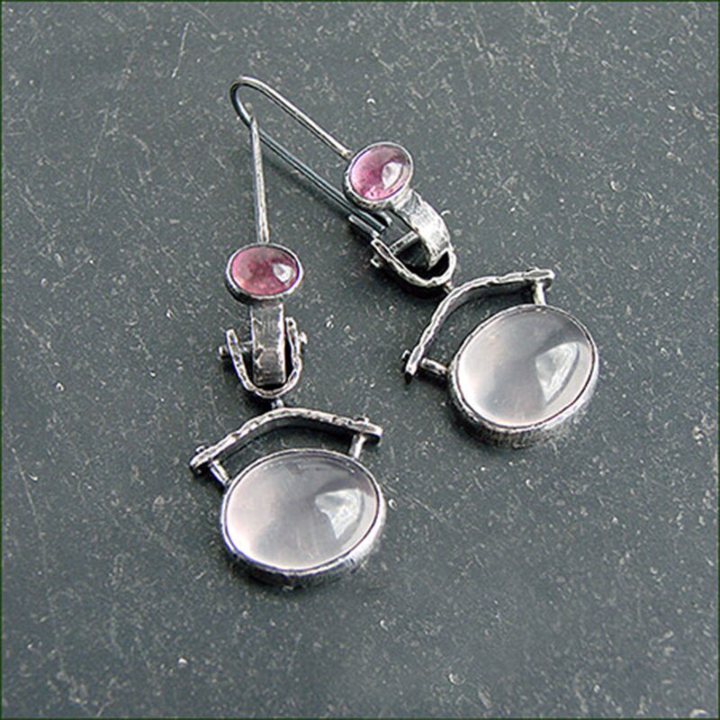 Amethyst Chalcedony Earrings